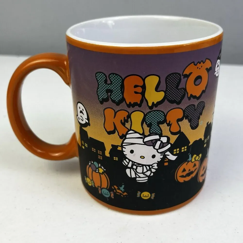 Hello Kitty Lot of 3 Coffee Mugs Sanrio - Thanksgiving, Halloween, Strawberry
